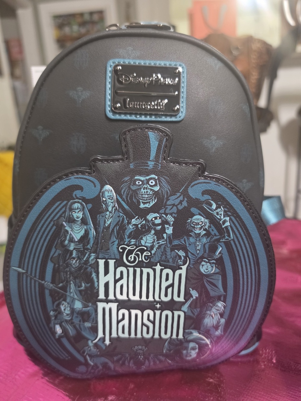 Loungefly Haunted Mansion Black & Teal Mini Backpack